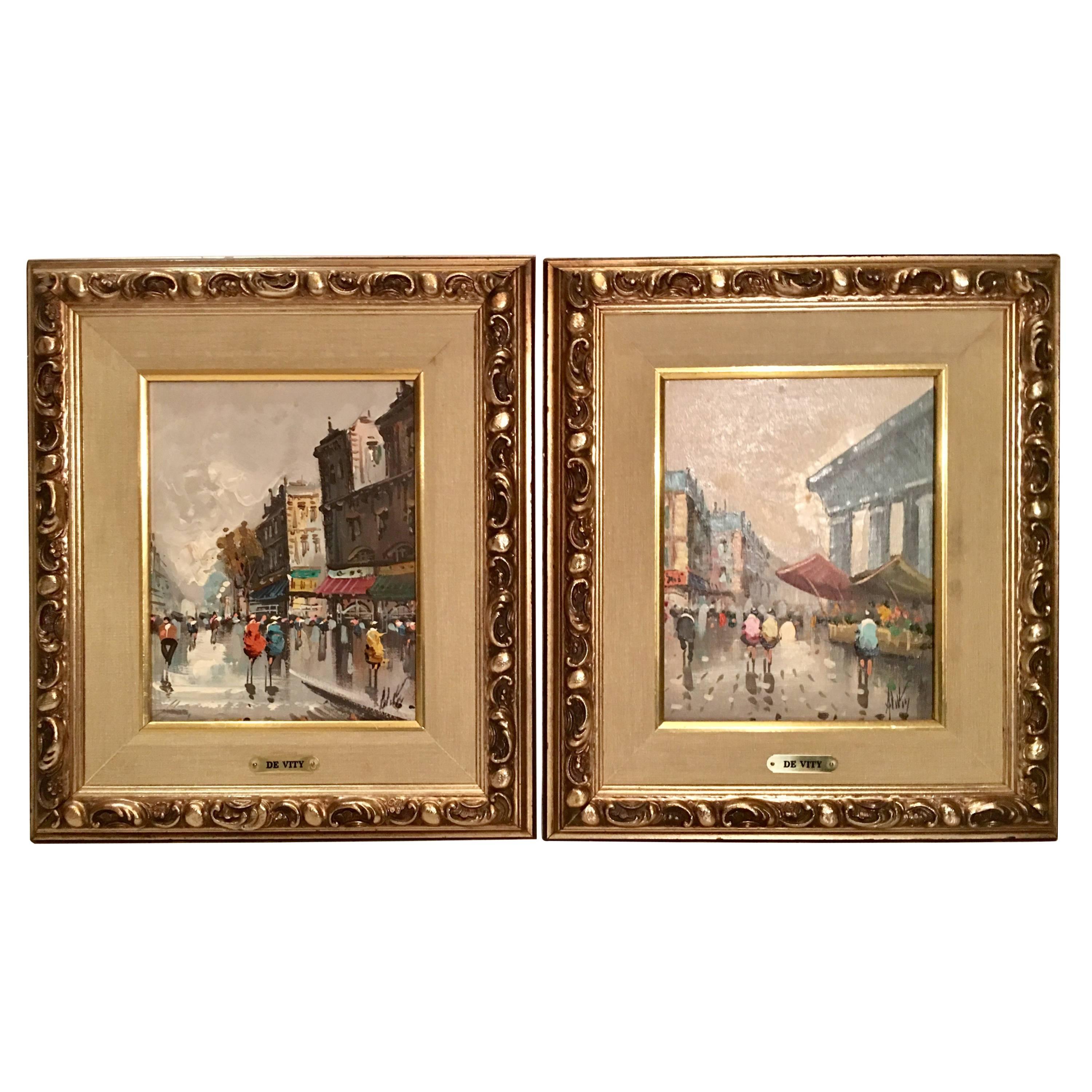 Antonio DeVity Original Oil on Canvas Paintings "Paris Street Scenes"