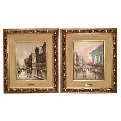 Antonio DeVity, Original, Ölgemälde auf Leinwand, „Paris Street Scenes“