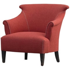 Upholstered Armchair in Orange