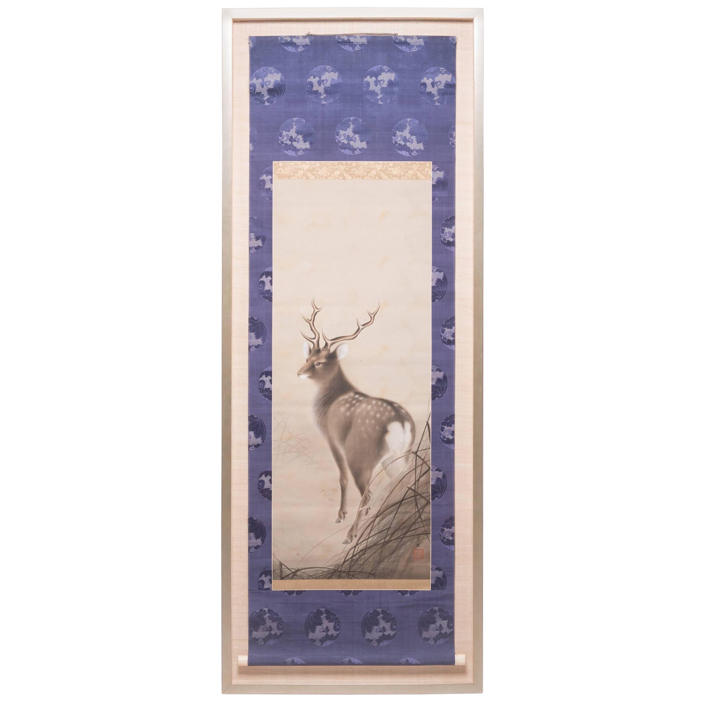 19th Century Chinese Deer Scroll