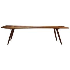 Nakashima Style Free Edge Turned-Leg Walnut Bench, 20th Century 7