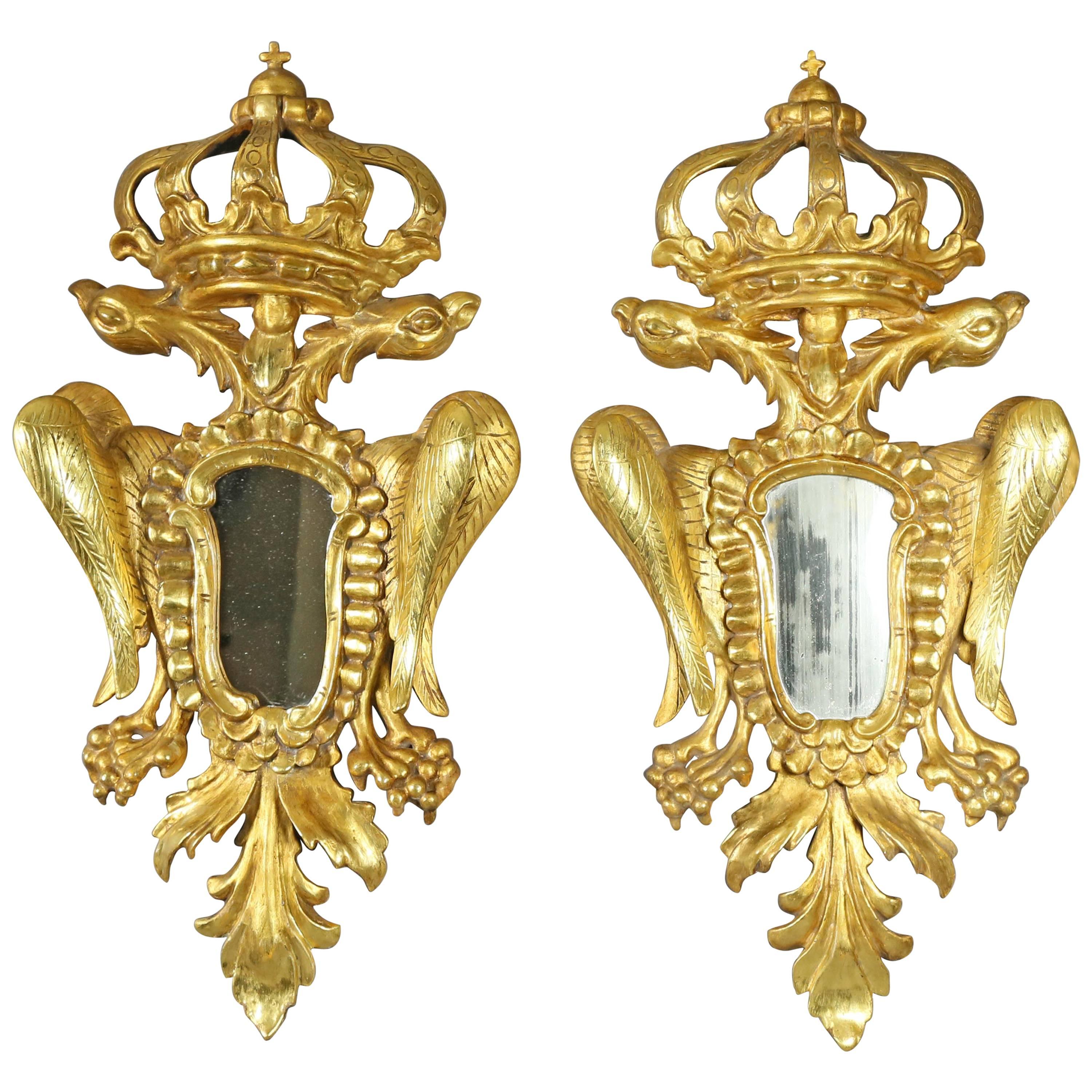 Pair of European Giltwood Mirrors