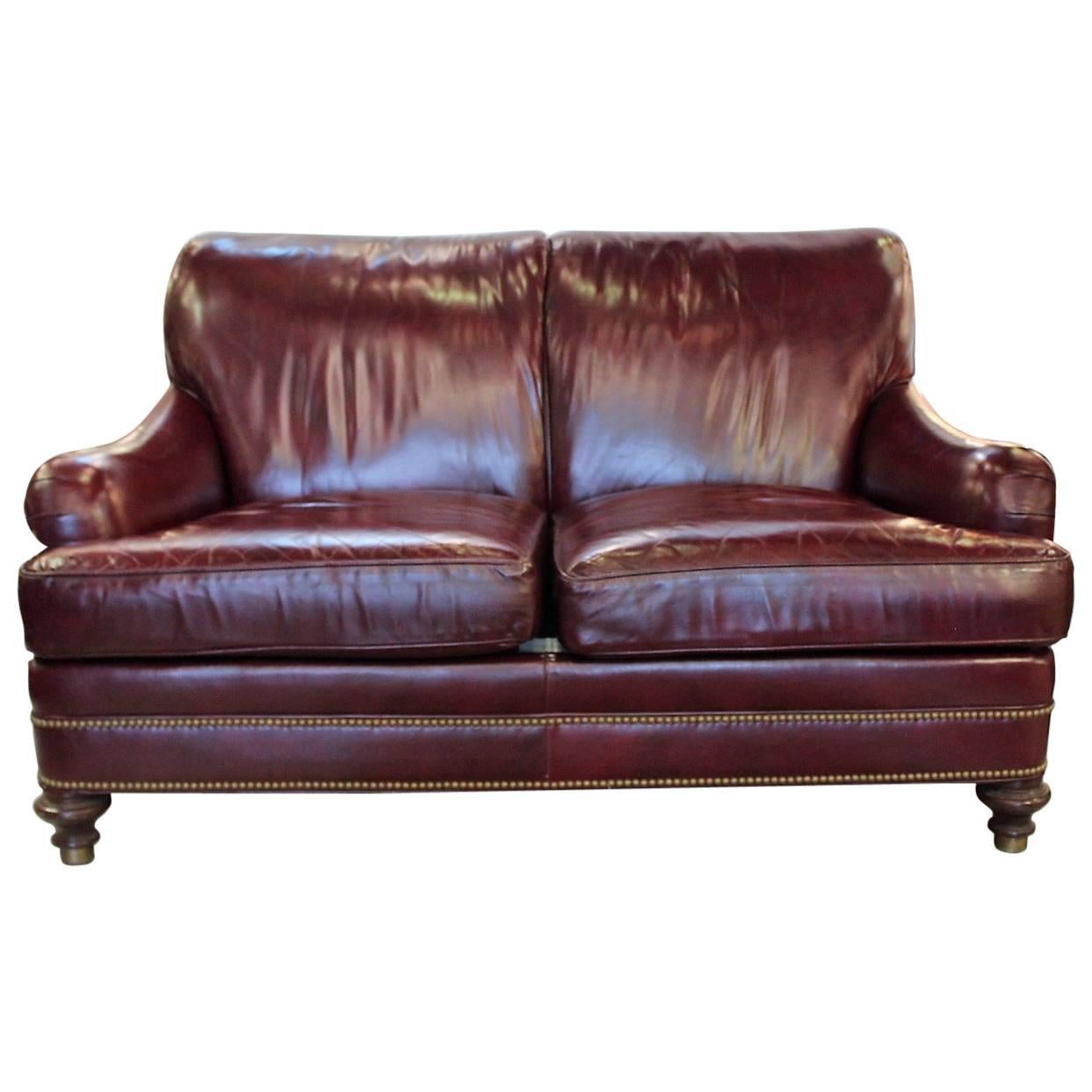 Cordivan Leather Small Sofa by Hancock and Moore
