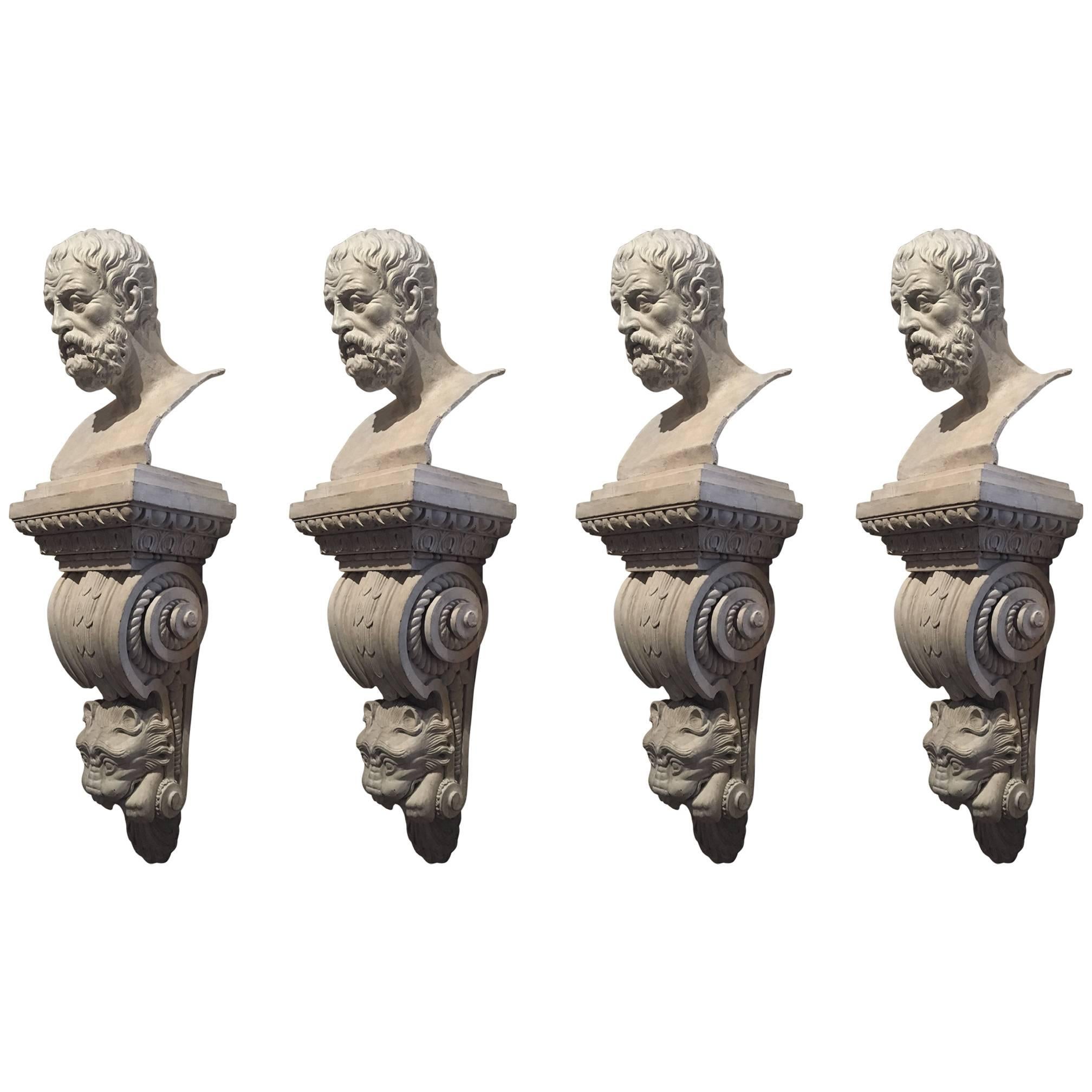 Fine Set of Four over Lifesize Busts For Sale