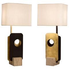 'Due Piastre' Pair of Table Lamp, by Esperia, 2014