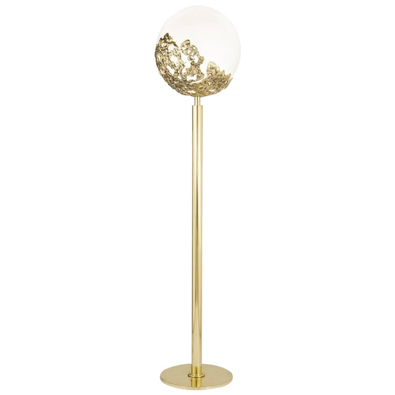 'Lucilla' Brass Floor Lamp, by Angelo Brotto for Esperia, 1970 For Sale