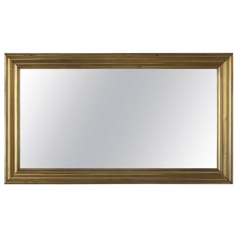 Long Brass Rectangular Mirror at 1stDibs