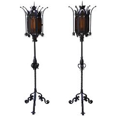 Antique Hard to Find Pair of Tall Torchieres from the 1920s