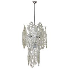 Italian Murano Cobweb Glass Pendant by Vistosi 12