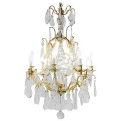 Antique French 1930's Gilt-and-Crystal ’Birdcage’ Chandelier