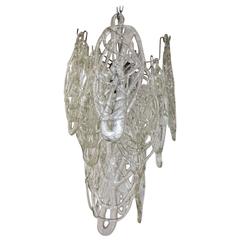 Italian Murano Cobweb Glass Pendant by Vistosi 11