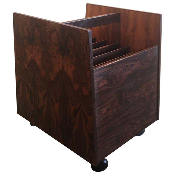 Rosewood Record / Magazine Rack by Rolf Hesland for Bruksbo of Norway ...