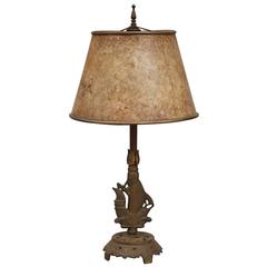 Antique Spanish Revival Table Lamp with Ship Motif