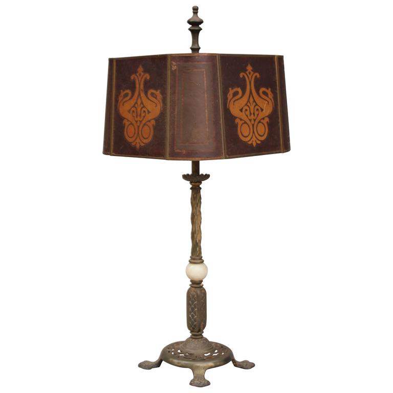 1920s Spanish Revival Table Lamp with Mica Shade at 1stDibs