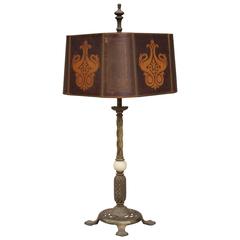 1920s Spanish Revival Table Lamp with Mica Shade