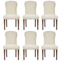 Set of Six 19th Century English Upholstered Dining Chairs
