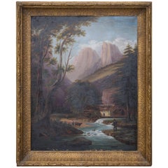 Hudson River School Landscape Oil on Canvas, 19th Century