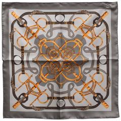 Hermès Silk Pocket Square, Grey 4