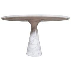 20th Century Italian Angelo Mangiarotti Carrara Marble Dining Table Model M.1