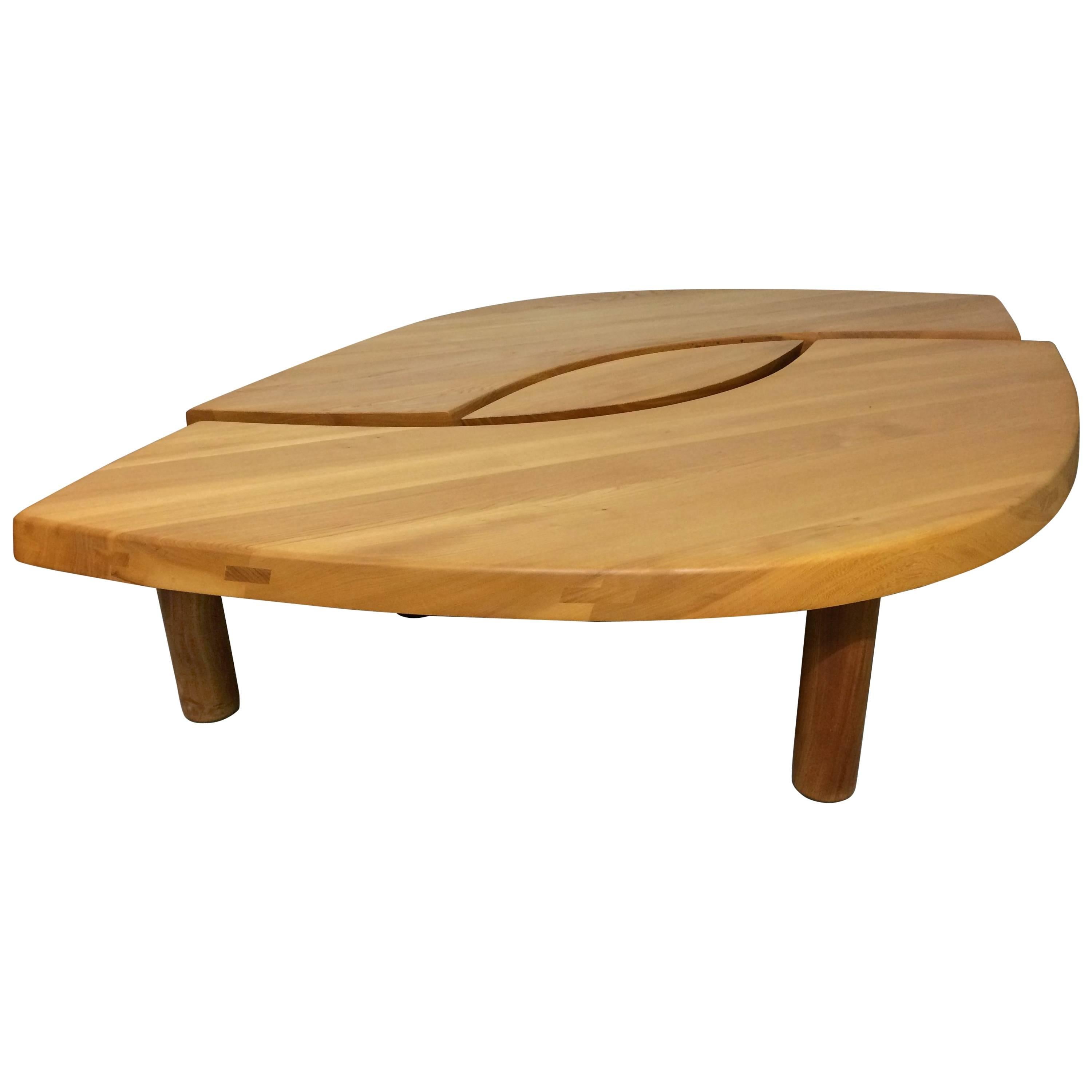 Pierre Chapo "The Eye" or "T-22" Solid Elm Coffee Table
