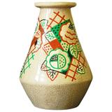 Große und seltene Art-Déco-Vase „Cubist Roses“ von Olin für Primavera, Frankreich