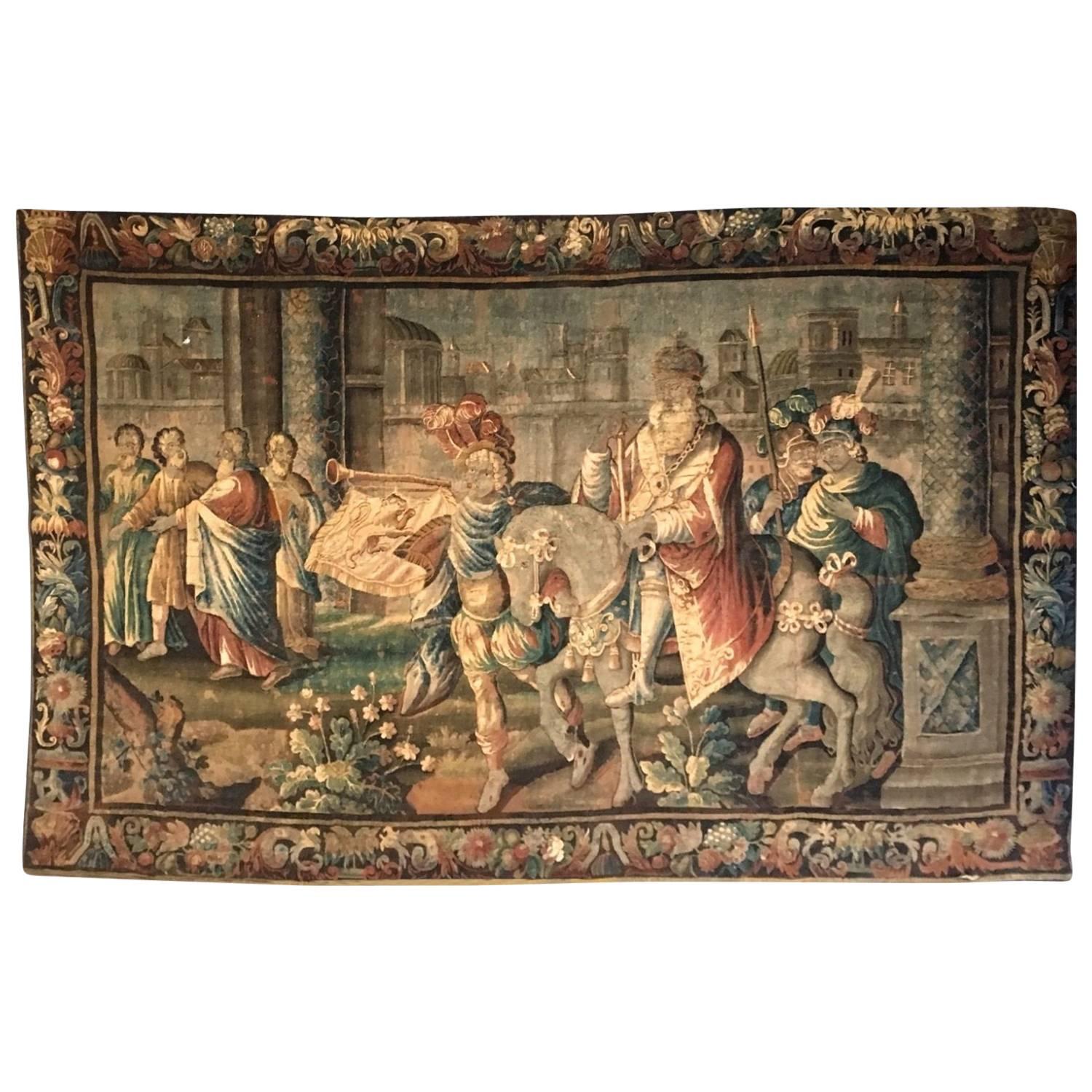 17th Century French Silk Tapestry School of Lille