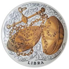 Piero Fornasetti Libra Zodiac Porcelain Plate Made for Corisia in 1970 11