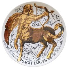 Piero Fornasetti Sagittarius Zodiac Porcelain Plate Made for Corisia in 1975