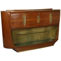 Bar Cabinet by Palazzi D'arte Cantù Rosewood Veneer Glass, Italy, 1950s