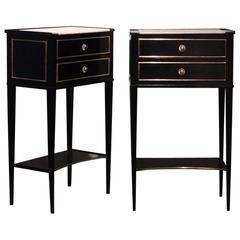 Pair of 1950s Ebonized Side Tables