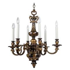 Baroque Bronze Chandelier, circa 1920 5