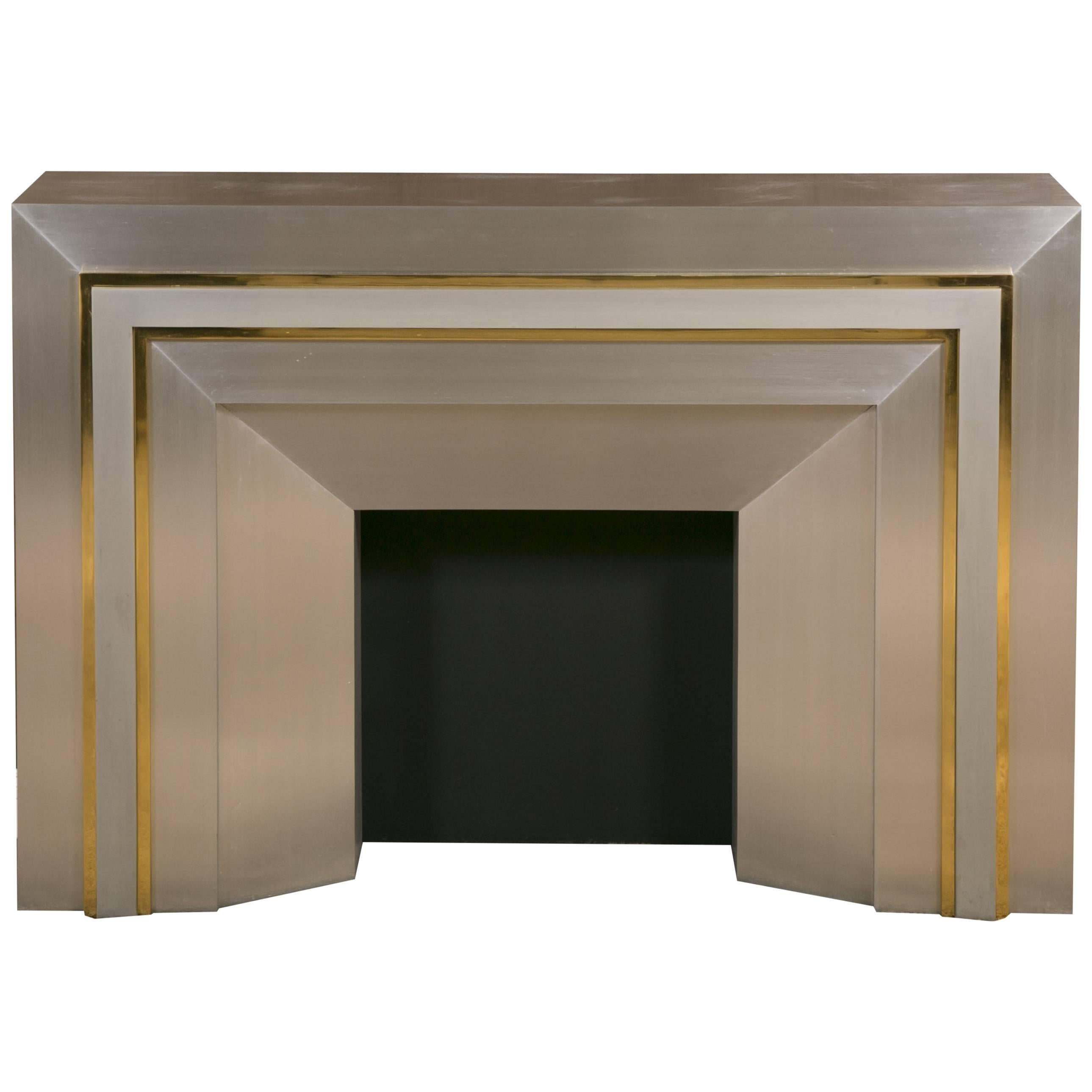 Decorative Metal and Brass Fire Mantel