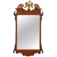 English Chippendale Mirror in Mahogany with Eagle Crest, circa 1750