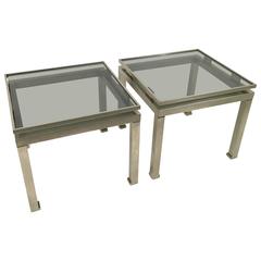 Guy Lefevre Stainless Steel Side Tables