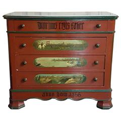 19th Century Swiss Hand-Painted Marble-Top Commode, circa 1860s