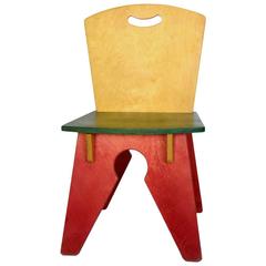 Red Yellow Green Notch Chair, USA, 1980s