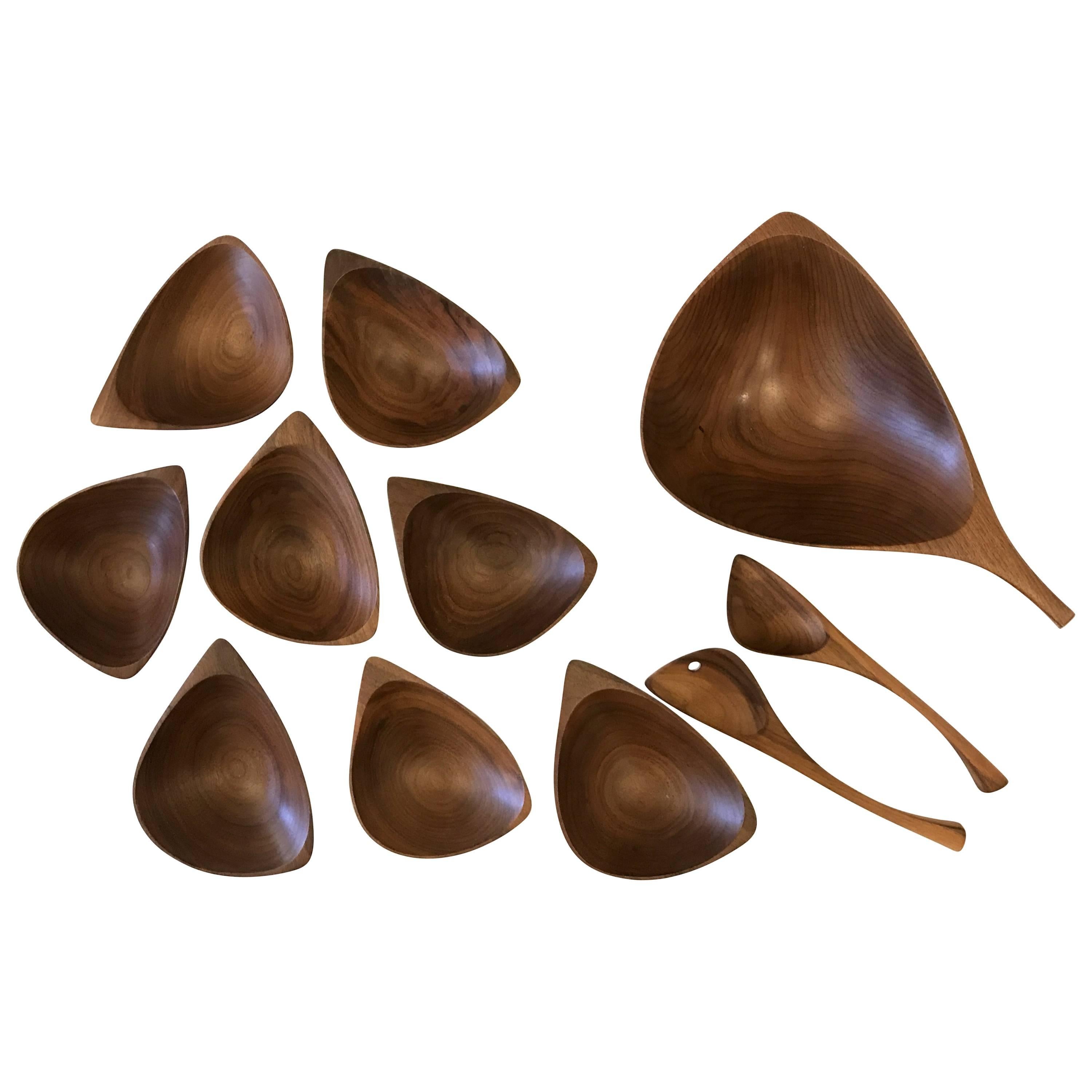 Emil Milan 
Emilan
 Studio Wood Abstract Salad Bowl Set