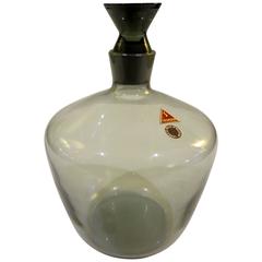 Vintage Elegant German Smoke Crystal Small Decanter with Stopper