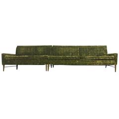 Paul McCobb Sectional Sofa Upholstered in Vintage Knoll Fabric