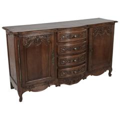 20th Century Hand-Carved French Louis XV Style Oak Enfilade Buffet Sideboard 4