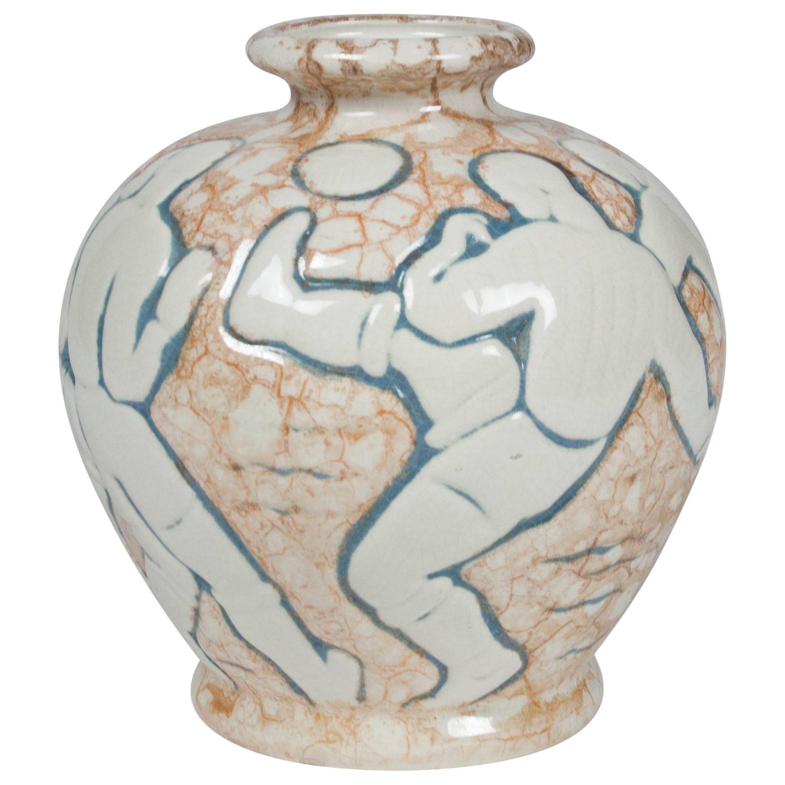 Soccer or European Football Vase by Mougin Freres For Sale