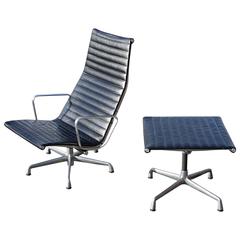 Eames Aluminium Group Lounge Chair and Ottoman