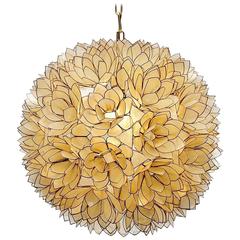 Mother of Pearl Extra Large Pendant Lamp, Belgium, 1970