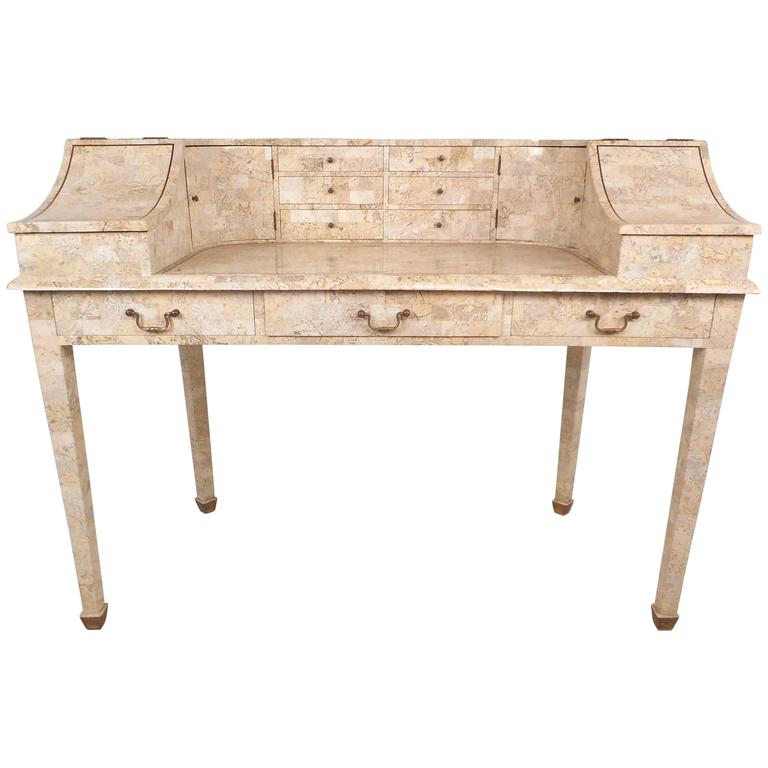 Maitland Smith Writing Desk In Tessellated Stone For Sale At 1stdibs