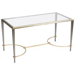 Bronze and Chrome Glass Top Coffee Table by Maison Charles 9