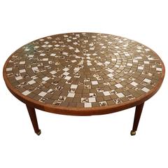 Circular Mosaic Tile Coffee Table by Gordon and Jane Martz