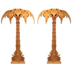 Palm Trees Floor Lamps by Maison Jansen