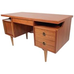 Mid-Century Modern Walnut Desk by Hooker Furniture