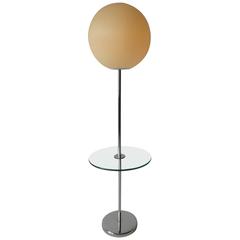 Robert Sonneman Chrome Lollipop Globe Lamp with Glass Table