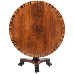 Early 19th Century English Tilt-Top Rosewood and Mahogany Center Table